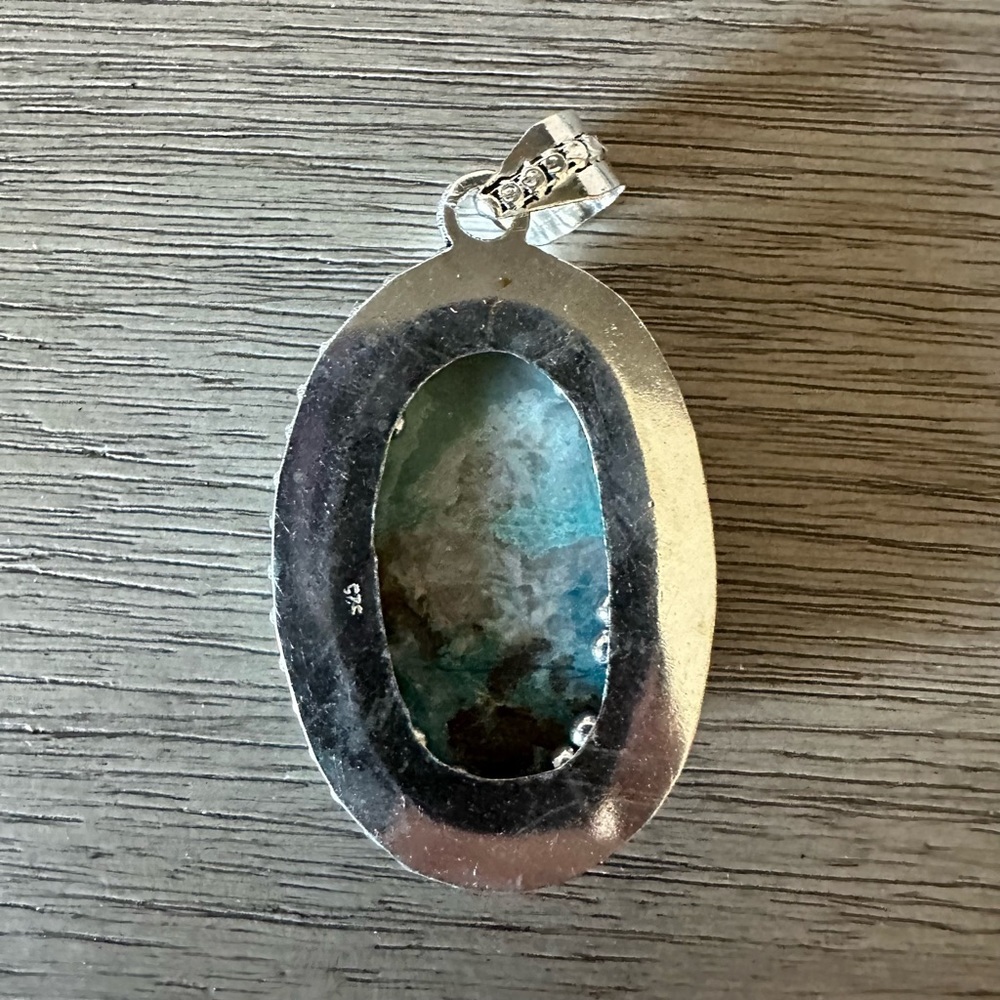 0294 Jasper Pendant Handmade Silver Gemstone Statement Jewelry - Picture 6 of 8